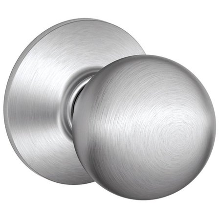 SCHLAGE Orbit Series Passage Door Knob, Metal, Satin Chrome F10ORBIT626